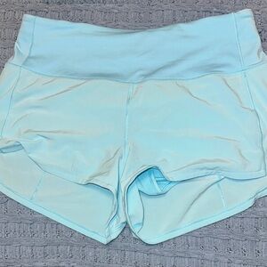 Women's Light Blue Lulu Shorts 2.5 High Waisted